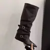 Botas altas de tacón grueso para mujer, nueva colección de otoño 2026, punta fina, botas hasta el tobillo, botas largas, botas de caña alta, botas de montar