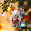 Colgante Navideño Oso Polar Nuevo Transfronterizo 2026 Colgante Decoración Árbol de Navidad Colgante Plano Acrílico