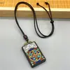 Souvenir Especial de Xizang Sándalo Hecho a Mano Thangka Bolsa de Nueve Palacios Bagua Mazo Vajra Nariz de Elefante Colgante de Llave Collar