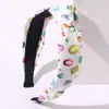 Diadema Nudo de Estrella de Carnaval Europeo y Americano Transfronteriza para Mujer, Diadema de Moda Personalizada con Estampado Colorido, Accesorio para el Cabello de Fiesta y Festival