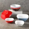 Vajilla de Melamina Cuadrada Imitación Porcelana Dos Tonos Pequeño Restaurante de Hot Pot Autoservicio Tazón para Condimentos Comida Rápida Tazón para Arroz Tazón para Postres Comercial