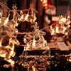 Cadena de Luces Decorativas Navideñas Transfronteriza Papá Noel Muñeco de Nieve Arte de Hierro LED Luz Exterior para Patio con Luz Ambiental