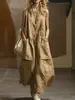 Vestido de Algodão e Linho Feminino Solto Simples Sem Mangas com Bolso para Primavera e Verão - Site Independente Europeu e Americano Cross-Border Amazon 2026