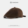 Gorra de pana vintage de otoño e invierno, estilo británico, estilo vendedor de periódicos, estilo japonés, estilo callejero, con lengüeta de pato para hombres y mujeres.