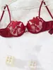 Sutiã Popular de Renda Bordada, Estilo Fino, Puro Desejo, Lingerie Transfronteiriça Europeia e Americana Estilo Francês, Sutiã Push-Up para Seios Pequenos