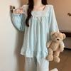 Pijama de Algodón Nube para Niñas en Primavera y Otoño, Estilo Dulce de Princesa, Pantalones de Manga Larga, Conjunto de Dos Piezas para Casa que los Estudiantes Pueden Usar Afuera
