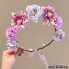 Diadema de Guirnalda Floral Estilo Bosque, Accesorio para el Cabello de Princesa Hada de las Flores, Pasador de Cinta, Diadema de Flores para Mujeres y Niños, Nuevo Modelo 2026