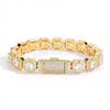 Joyería Transfronteriza Europea y Americana Pulsera de Caramelo de Roca de Zirconia de Corazón de 10 mm Marca de Moda Elegante Diamante Completo Hip-Hop Accesorios de Pulsera para Hombre