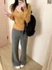 Calças de cintura alta, modeladoras, escovadas, levemente pantalona para mulheres, nova coleção outono/inverno 2026, corte justo, elásticas, calças esportivas, calças de moletom modeladoras H090701