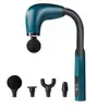 Pistola de massagem fascial em forma de U transfronteiriça, massageador silencioso, relaxador muscular elétrico portátil para uso doméstico, pistola de massagem de 4 cabeças multi-velocidade