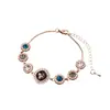 Pulsera Redonda Multicolor Incrustada con Diamantes Estilo Corte Francés, Lujo Ligero, Gama Alta, Exquisita, Moderna, Versátil, Joyería de Nicho