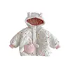 Abrigo de Algodón Dulce para Niñas 2025 Nuevo Invierno Elegante Acolchado Engrosado Chaqueta de Corazón Ropa de Algodón para Niños Versión Coreana