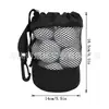 Bolsa de golfe bolsa de malha de poliéster bolso com cordão bolsa de armazenamento de grande capacidade com gancho bolsa para pendurar