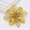 Novas Flores Decorativas de Plástico de 16cm para Guirlanda de Natal DIY Decorações para Festa de Natal Penduradas