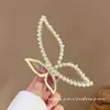 Pinza de Garra Grande Mariposa Perla para Mujeres Verano Diseño Sensación Accesorios para el Cabello Parte Posterior de la Cabeza Pinza Tiburón Pinza Superior Elegante Accesorios para el Cabello