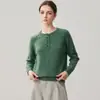 Suéter de cachemira con hilo floral para otoño e invierno para mujer, cuello redondo semiabierto, tejido grueso, mangas raglán, suave y cómodo, capa base moderna