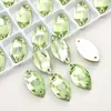 Vidro Marquise Strass Costurado à Mão, Strass de Cristal Galvanizado DIY, Acessórios de Beleza para Roupas e Vestidos de Noiva, Pedras Costuradas à Mão com Duas Furações