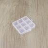 Caja de plástico PP transparente con 9 rejillas fijas para guardar joyas, piezas pequeñas, artículos de pesca, embalaje creativo y cultural.