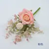 Flores de Rosa Artificiais para Decoração de Cena de Casamento, Flores Amarradas à Mão Ilha das Rosas, Pequenos Ramos de Eucalipto, Buquês Perfumados, Flores Artificiais