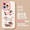 Perro Dachshund Adecuado para Apple 18Promax Funda Suave 16Air Lindo 15/14 con Cadena para Colgar Funda para Teléfono Móvil Iphone13