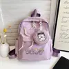 Conjunto Fofo de Desenho Animado Duas Peças Mochila de Grande Capacidade Bolsa Escolar Mochila de Jardim de Infância Mochila de Lona Casual Estampada com Desenho Animado
