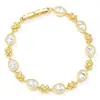 Pulseira de Zircônia Europeia e Americana Novo Estilo Super Brilhante Formato de Gota d'Água Trevo de Quatro Folhas Simples Popular Temperamento Joia de Mão Feminina Fabricante Produtos em Estoque