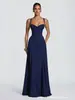 Coleção outono feminina transfronteiriça nova: Vestido estilo europeu e americano, retrô francês, simples, elegante e que valoriza a silhueta, com detalhes de amarração