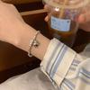 Pulseira feminina requintada estilo coreano com contas de ágata preta prateada, design de nicho que combina com tudo, presente de alta qualidade para namoradas, pulseira para atacado