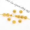 Contas de pétala hexagonal de ouro verdadeiro banhado a cobre 18K Contas de preservação de cor de ouro 14K Contas soltas DIY Pulseira Acessórios de jóias