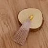 Anel de puxar 8cm fio dourado chapéu canelado borla borla marcador de página pingente sachê diy sachê borla leque borla