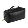 Nova Bolsa de Maquiagem de Grande Capacidade, Bolsa Portátil de Couro PU de Alta Qualidade em Formato de Almofada para Armazenamento de Artigos de Higiene Pessoal em Viagem