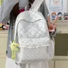 Mochila Cuadros Nueva Linda Transfronteriza para Mujer Estudiante Bolsa Escolar Gran Capacidad Mochila Estilo Fresco Japonés Corazón de Niña Bolsa de Viaje