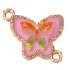 Nuevos Accesorios Creativos de Joyería DIY Mariposa de Dibujos Animados Aleación de Aceite Goteante Colgante de Pulsera Colgante Pequeño Venta al por Mayor