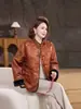 Casaco de algodão soltinho para outono e inverno para mães, forrado com fleece, estiloso para mulheres de meia-idade e idosas, com design de nó chinês tradicional e estilo reversível