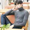 Suéter Transfronterizo para Hombre Suéter Cálido Base Ajustado Cuello Medio Alto Estilo Coreano Elegante Top de Punto