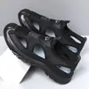 Explosões transfronteiriças sapatos de praia masculinos verão novo malha oca respirável sapatos de pai sandálias de condução ao ar livre