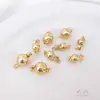Fivela de Encaixe Redonda Bola Redonda Folheada a Ouro 14K Preserva Cor Colar de Pérolas Fivela de Encaixe Redonda Acessórios de Fivela de Acabamento para Joias DIY
