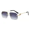 Gafas de Sol Retro Europeas y Americanas Sin Marco de Metal Nuevas para Hombre Moda de Gama Alta Personalidad Versátiles Casuales Protección Solar Gafas de Sol para Mujer