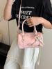 2025 Nuevo Estilo Coreano Moda Bolso Pequeño Portátil para Mujer Bolso Boston Simple Nicho Moda Bolso Cruzado con Texto