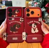 Estilo Perrito Rojo Vino Adecuado para Funda de Teléfono Apple 17 16Promax Anticaída 15Pro Cobertura Completa 13/14 Funda Protectora
