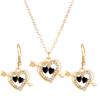 Aretes Transfronterizos Calientes de Corazón de Cupido Europeo Americano ins Aretes Perforadores de Flecha Celebridad de Internet Color Melocotón Aretes de Corazón Mujer
