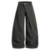 Pantalones Largos de Pierna Ancha para Hombre con Diseño de Línea Dividida y Tapeta Diagonal, Nuevo Estilo de Verano Estilo Americano Color Sólido Pantalones Casuales Deportivos para Exteriores para Mujer