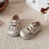 Zapatos de Cuero Estilo Francés Inspirados en Chanel para Niñas con Puntos, Zapatos de Princesa Mary Jane con Pedrería, Zapatos Individuales Bajos de Malla Transpirable para Otoño