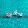 Pendientes de botón Xindeyi S925 Plata de Ley para Mujer, Estilo Princesa Simple de Gama Alta, Cuadrados de Esquina con Corazón, Moissanita, En Stock