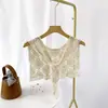 Chal de encaje cuello falso vestido de mujer artefacto combinable cuello collar decorativo de encaje hueco chal pequeño protección para el cuello