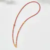 Cadena Versátil con Collar de Ágata Roja del Sur para Mujer, Cadena Larga para Suéter, Joyería de Lujo Ligero de Verano con Colgante de Caballo