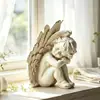 Pieza decorativa clásica de ángel estilo vintage con un ambiente nórdico atmosférico, adecuada para la decoración de cafeterías y restaurantes, personalizable como regalo