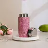 Copo térmico Huaxiang 8017 em titânio puro a vácuo com textura de flor de gelo cristalina, isolamento a vácuo de camada dupla para quente e frio, portátil e personalizável para presentear