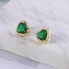 Doce atmosfera nicho estilo europeu e americano banhado a ouro forma de coração tridimensional incrustado com pequenos diamantes brilhantes brincos brincos para meninas