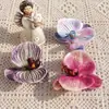 Cabeza de Flor Phalaenopsis Eva Cotton Impresa en 3D (Grande) Flor Artificial Accesorio de Regalo Accesorio para el Cabello Decoración de Ropa Exquisita Decoración de Boda
